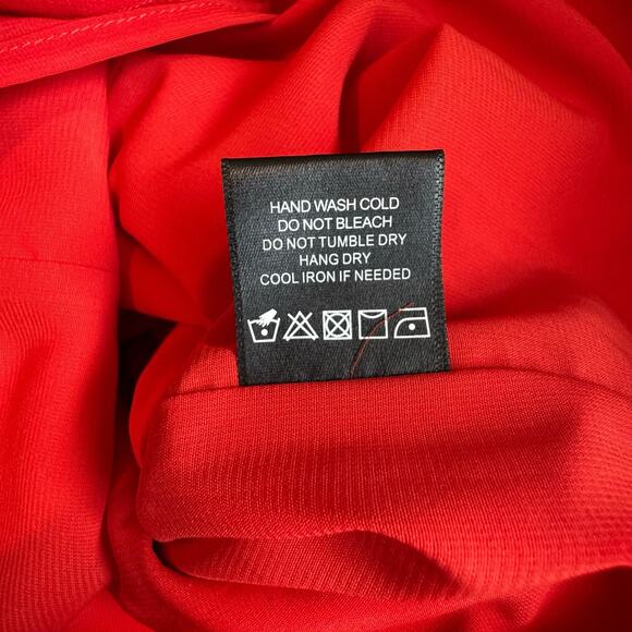 NBD Revolve Jasper Mini Dress Size SMALL One Shoulder Red Orange Sash Bow - Picture 10 of 12